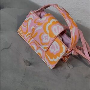 Pink and Orange Patterned Women's Bag
